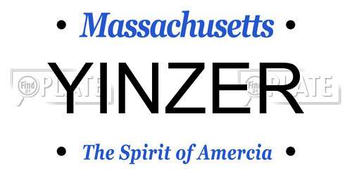 YINZER Massachusetts License Plate