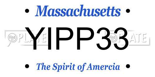 YIPP33 Massachusetts License Plate