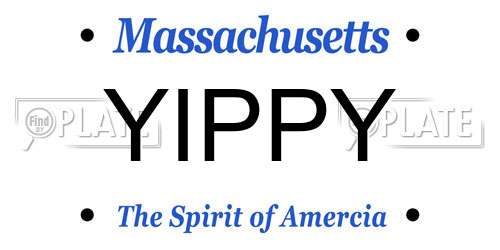 YIPPY Massachusetts License Plate