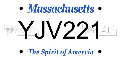 YJV221 Massachusetts License Plate