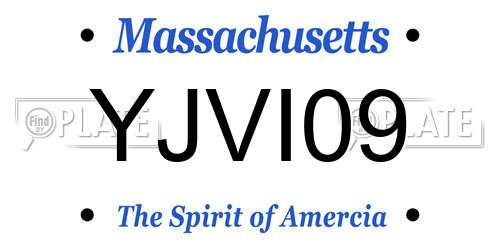 YJVI09 Massachusetts License Plate