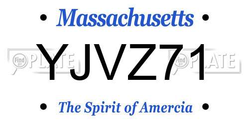 YJVZ71 Massachusetts License Plate