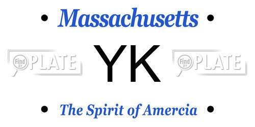 YK Massachusetts License Plate
