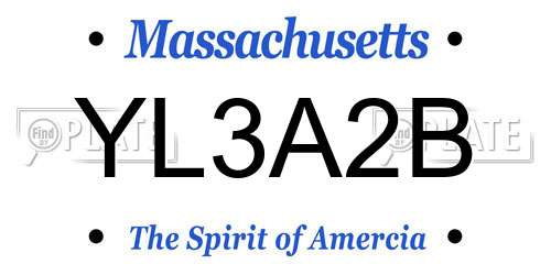 YL3A2B Massachusetts License Plate