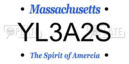YL3A2S Massachusetts License Plate