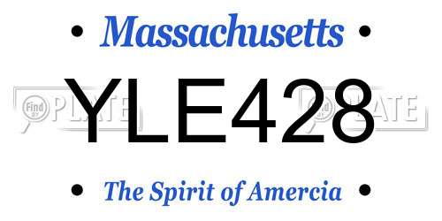 YLE428 Massachusetts License Plate