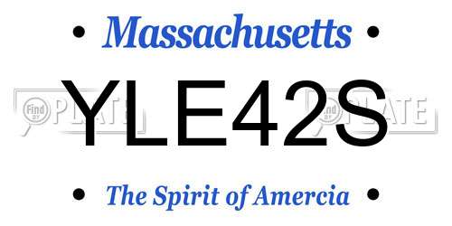 YLE42S Massachusetts License Plate