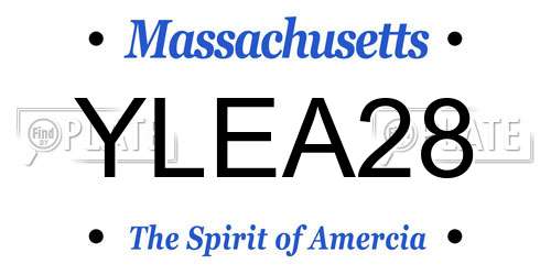 YLEA28 Massachusetts License Plate