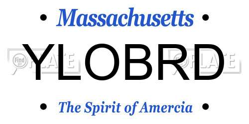 YLOBRD Massachusetts License Plate