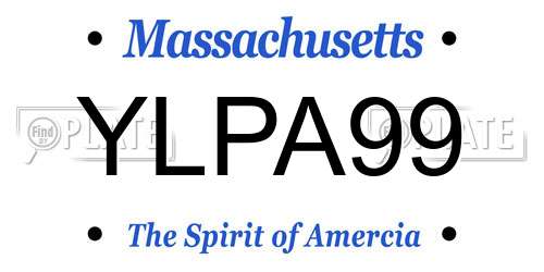 YLPA99 Massachusetts License Plate