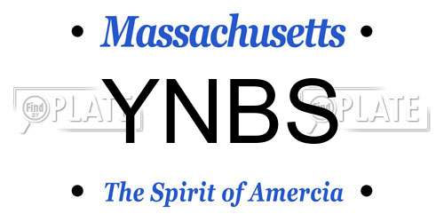 YNBS Massachusetts License Plate