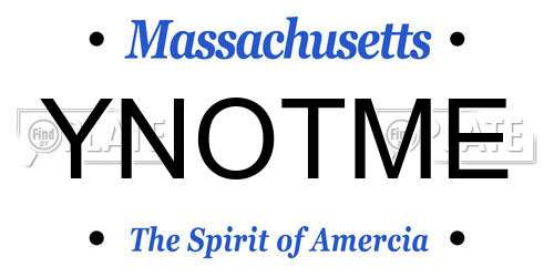 YNOTME Massachusetts License Plate