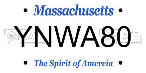 YNWA80 Massachusetts License Plate