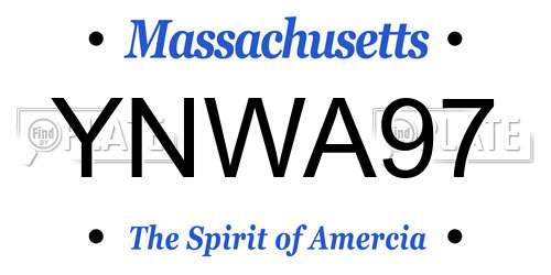 YNWA97 Massachusetts License Plate
