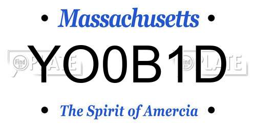 YO0B1D Massachusetts License Plate