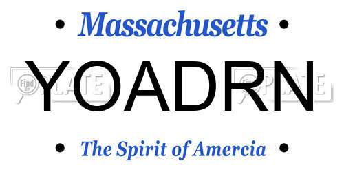 YOADRN Massachusetts License Plate