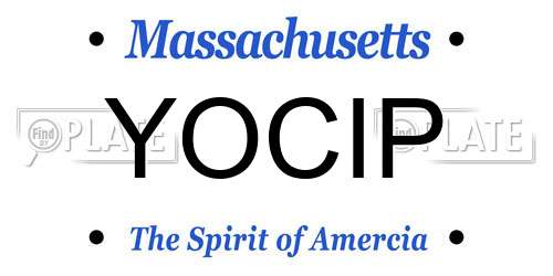 YOCIP Massachusetts License Plate