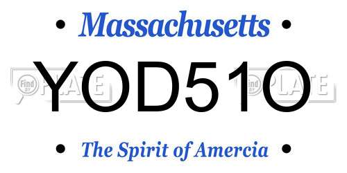 YOD51O Massachusetts License Plate