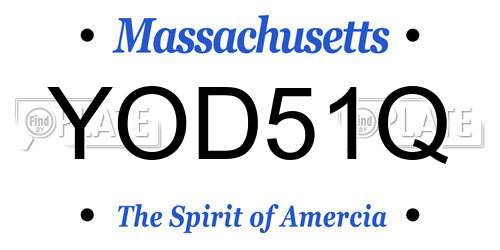YOD51Q Massachusetts License Plate