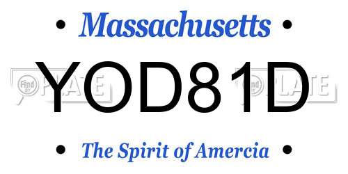 YOD81D Massachusetts License Plate