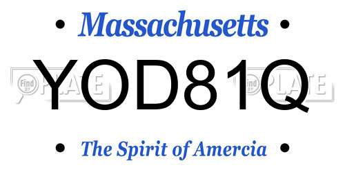 YOD81Q Massachusetts License Plate