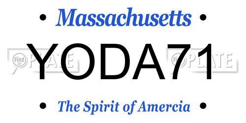 YODA71 Massachusetts License Plate