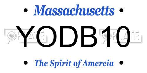YODB10 Massachusetts License Plate