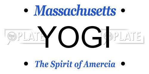YOGI Massachusetts License Plate