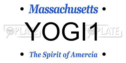YOGI1 Massachusetts License Plate