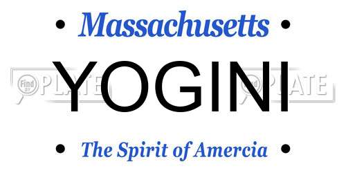 YOGINI Massachusetts License Plate