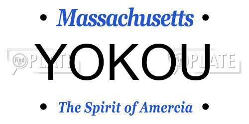 YOKOU Massachusetts License Plate