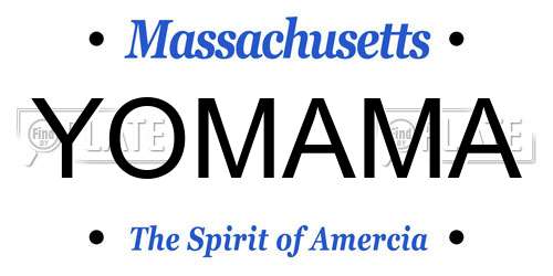 YOMAMA Massachusetts License Plate