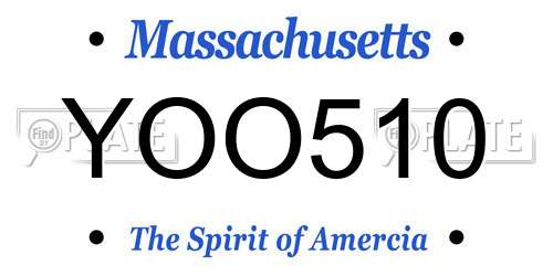 YOO510 Massachusetts License Plate