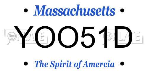 YOO51D Massachusetts License Plate