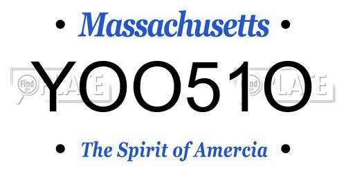 YOO51O Massachusetts License Plate