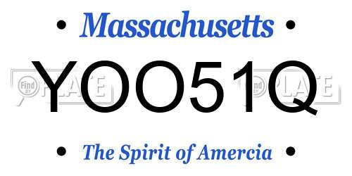 YOO51Q Massachusetts License Plate