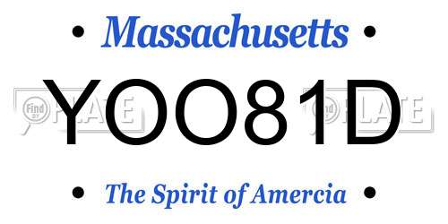 YOO81D Massachusetts License Plate
