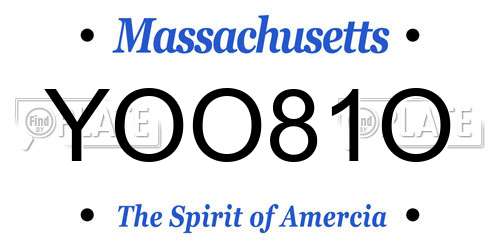 YOO81O Massachusetts License Plate