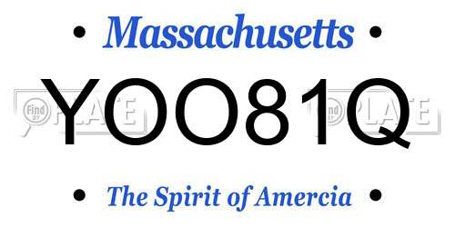 YOO81Q Massachusetts License Plate