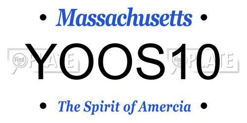 YOOS10 Massachusetts License Plate