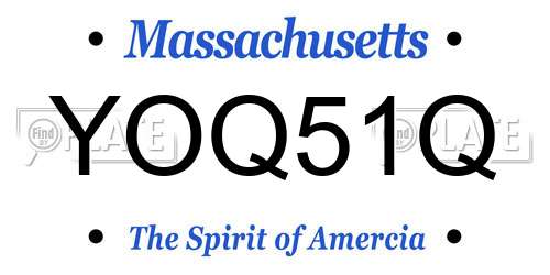 YOQ51Q Massachusetts License Plate