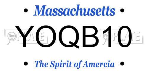 YOQB10 Massachusetts License Plate