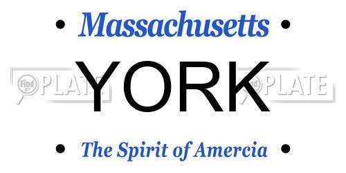 YORK Massachusetts License Plate