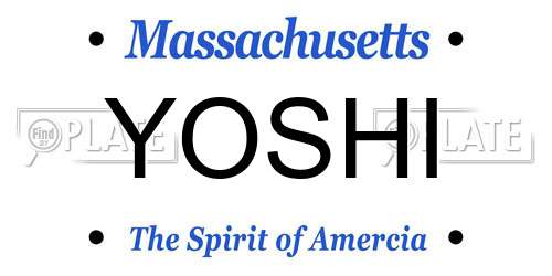 YOSHI Massachusetts License Plate