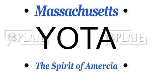 YOTA Massachusetts License Plate