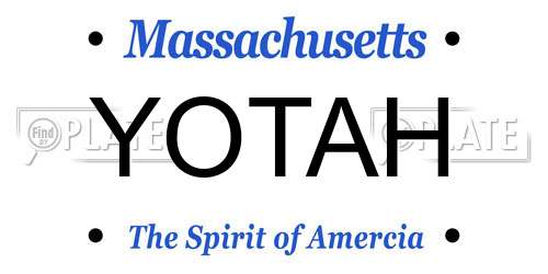 YOTAH Massachusetts License Plate