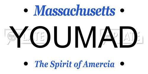 YOUMAD Massachusetts License Plate