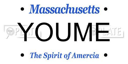 YOUME Massachusetts License Plate