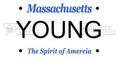 YOUNG Massachusetts License Plate