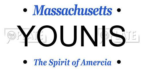 YOUNIS Massachusetts License Plate
